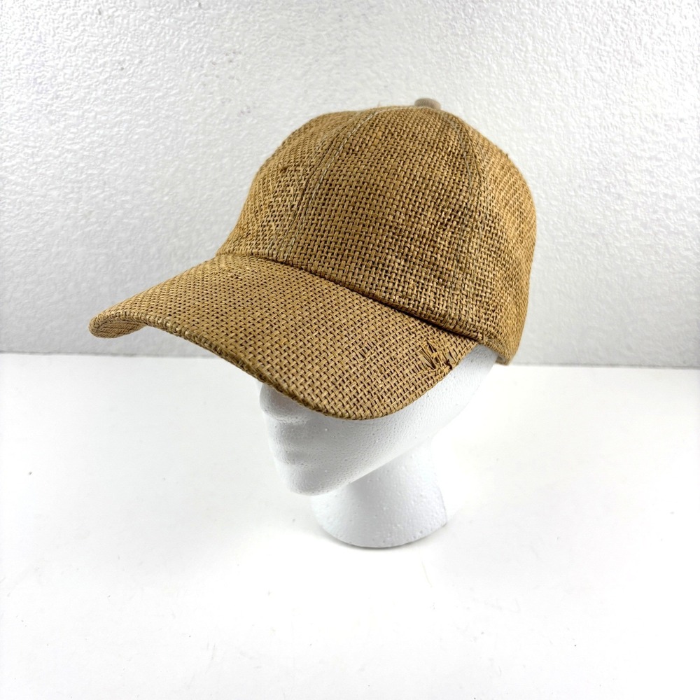 Aerie Straw Baseball Cap‎ Womens OS Brown Woven Sun Detail Adjustable